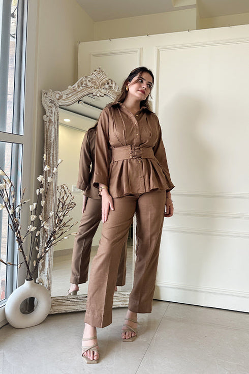 Classic Tan Brown Coord Set